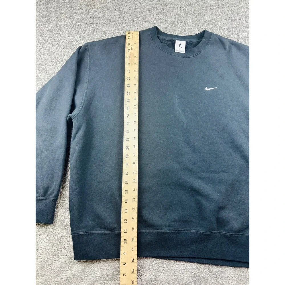 Nike Solo Swoosh Fleece Crew Sweatshirt Men XL Gray Heather Oversized Athleisure